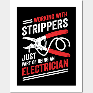 Electrician Electrical Worker Job Design Posters and Art